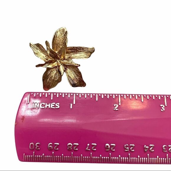 Big Statement Rose Gold Flower Earrings - Picture 5 of 6